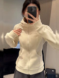 Jacket Women's Spring Autumn 2024 New autumn sweater autumn and winter slim hooded cardigan tight sports suit top