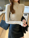 Knittering shirt female half -neck base shirt inside the autumn and winter sweater 2024 new high -end sense collar shirt