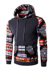 Men Geometric Print Hoodie
