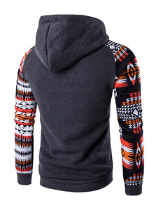 Men Geometric Print Hoodie