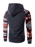 Men Geometric Print Hoodie