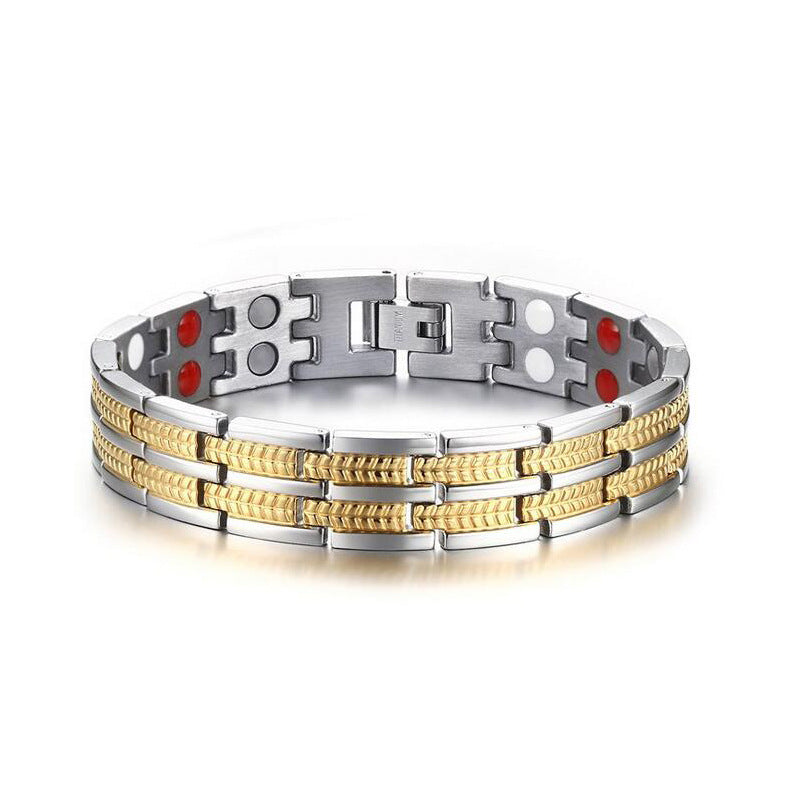 Tourmaline Titanium  Health  Steel Magnetic Therapy Energy Bracelet