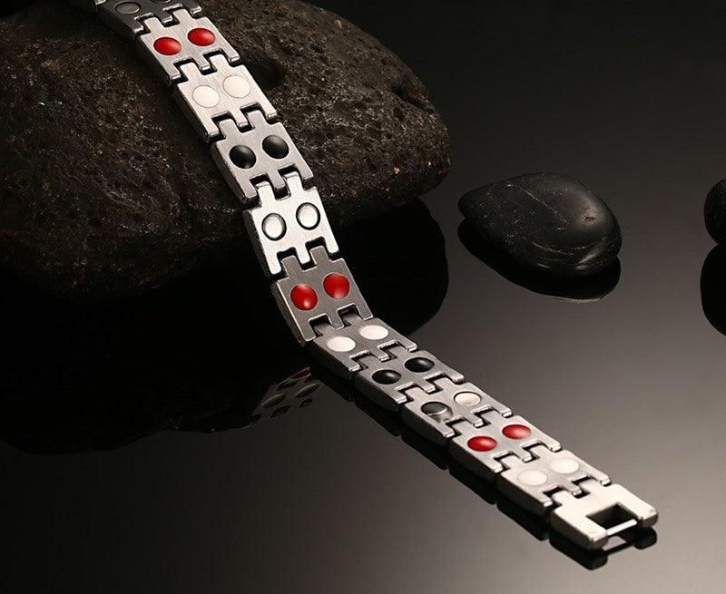 Tourmaline Titanium  Health  Steel Magnetic Therapy Energy Bracelet
