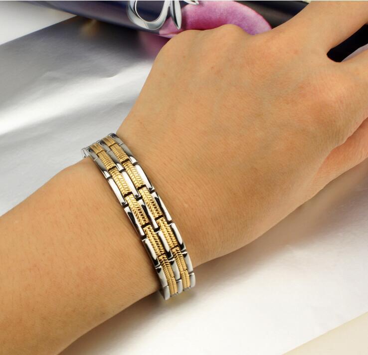 Tourmaline Titanium  Health  Steel Magnetic Therapy Energy Bracelet